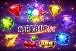 Starburst slot met kleurrijke edelstenen op draaiende rollen
