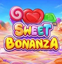 Sweet Bonanza slot met snoepjes en fruit symbolen op tumble grid